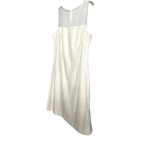 AMERICAN LIVING SLEEVELESS A-LINE MIDI DRESS, WOMENS-16-IVORY GOLDTONE LACE, NWT - Picture 3 of 12